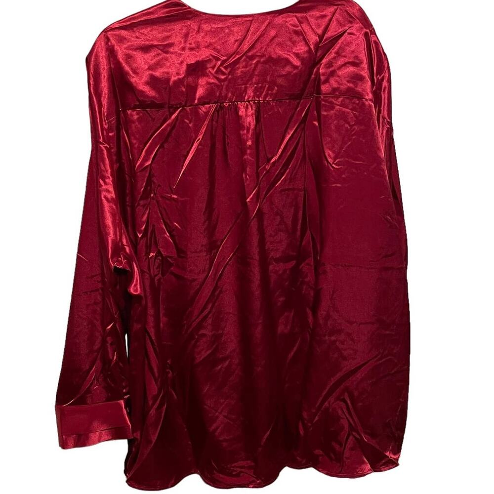 NWT Anthropologie Pleione Split Neck Red‎ Metallic Blouse - Picture 2 of 6